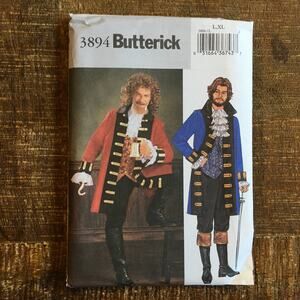 Butterick Sewing Pattern 3894 Victorian Pirate Captain Hook Cosplay L XL UNCUT